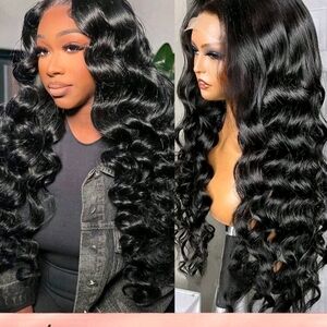 SHEIN Luxurious Black Loose Deep Wave Wig
